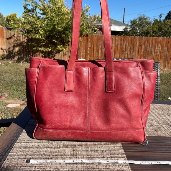 Coach Red Leather Bag - Picture 1 of 11